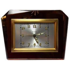 Retro French Free Standing 1930s Art Deco Mirror Clock