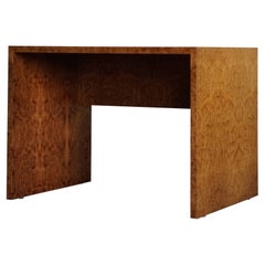 French Freestanding Minimalist Art Deco Desk in Burl Wood, 1930s