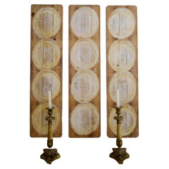 Planche à fromage française unique avec cercles teintés sur pin recyclé - Lot de 3