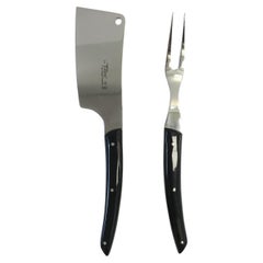 French, Fromage Cheese Steel Knife and Fork Cutlery Service, Set of 2