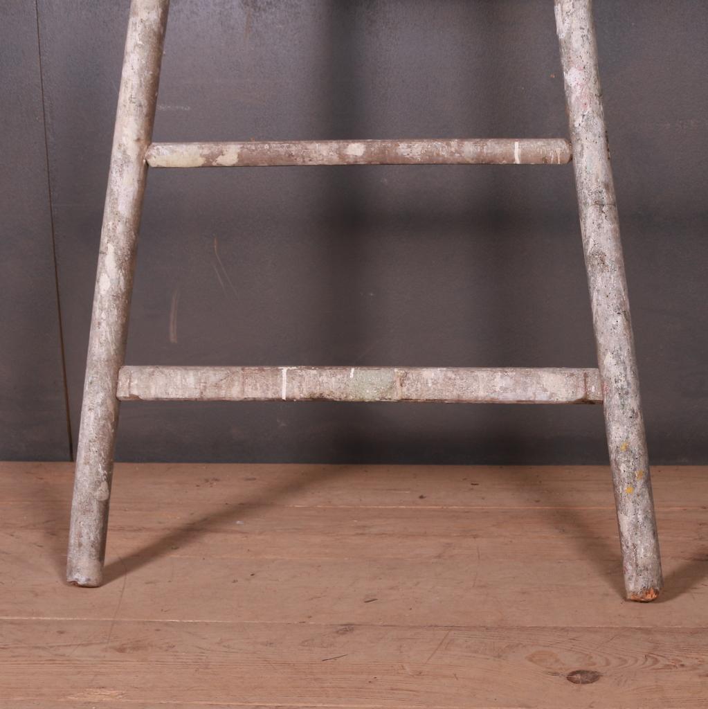 Early 20th c French painted fruit picking ladder. 1920.

Dimensions
31 inches (79 cms) wide
2 inches (5 cms) deep
104 inches (264 cms) high.