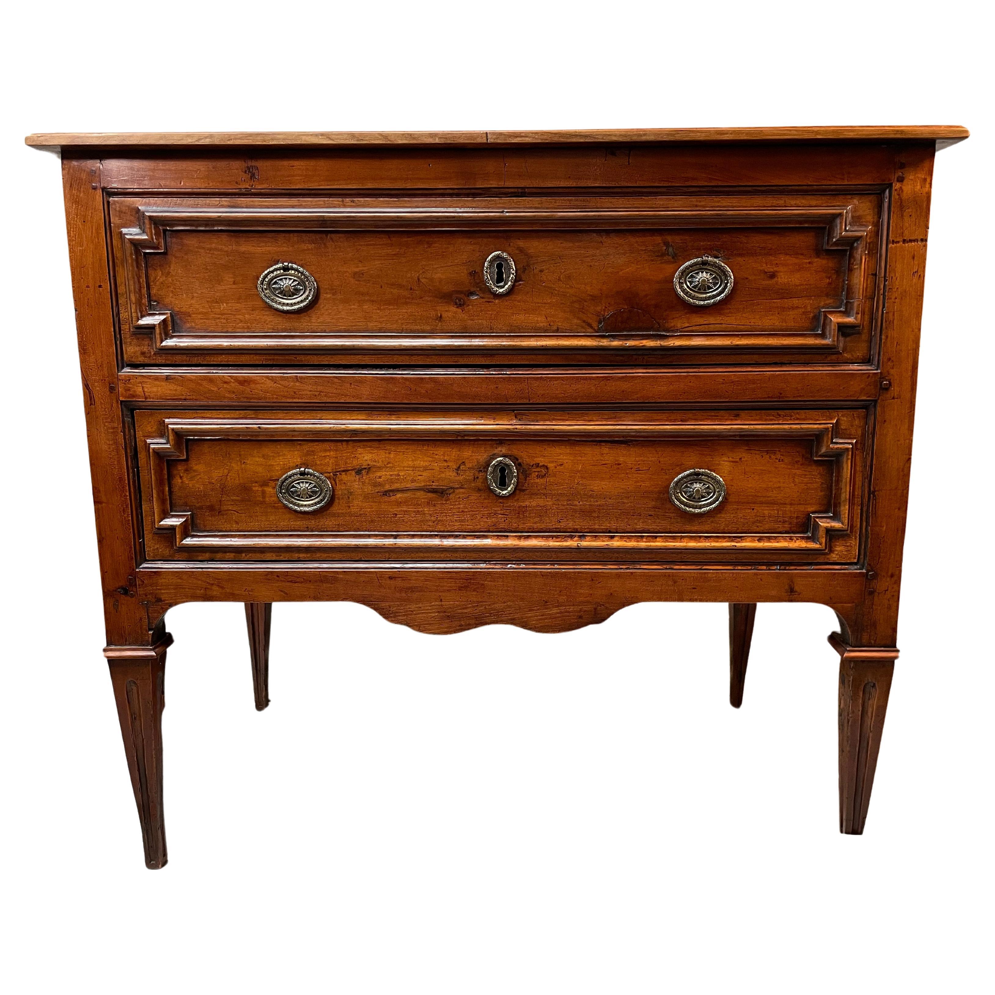 French Fruit Wood Chest of Drawers For Sale