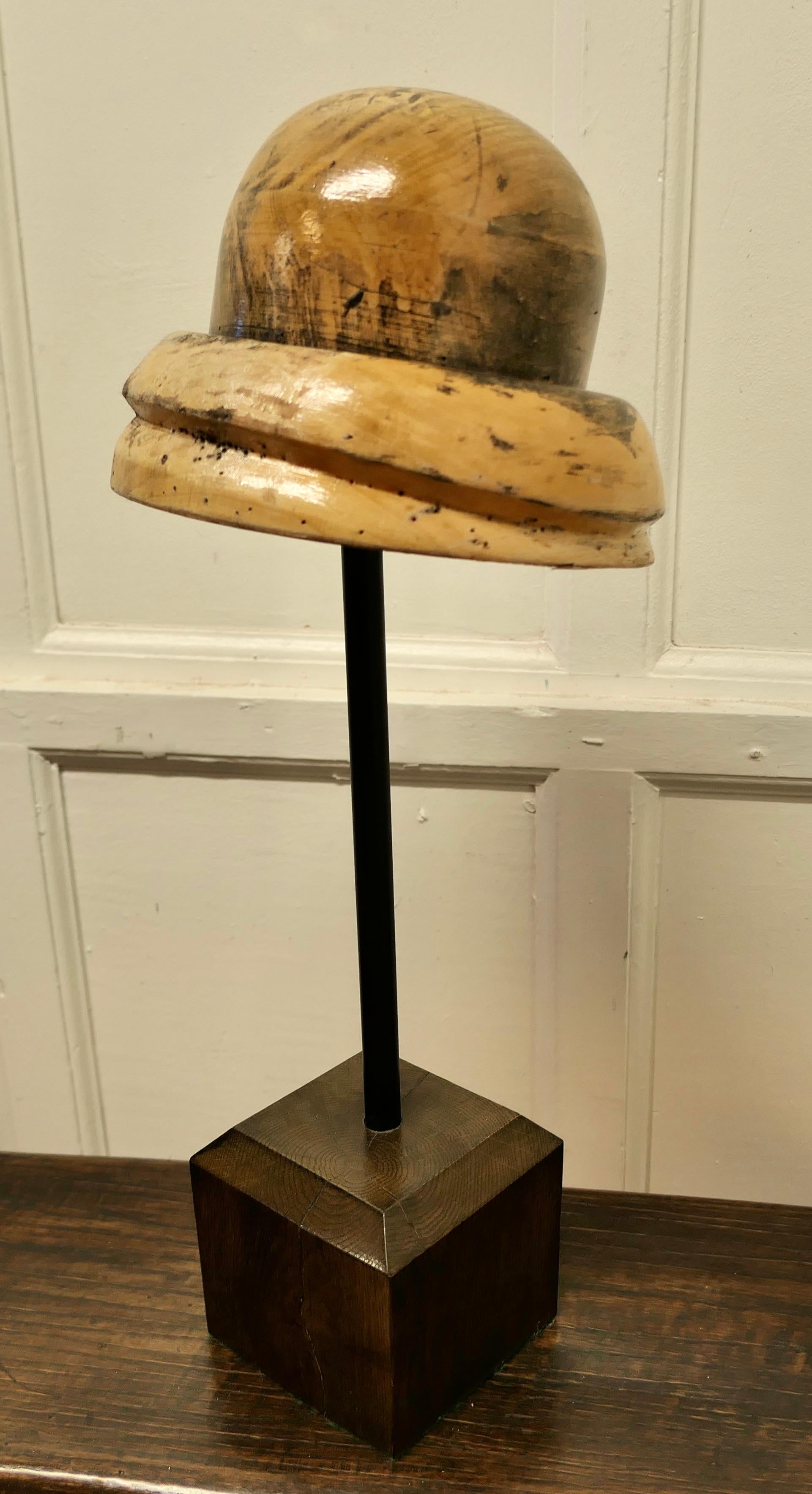 19th Century French Fruit Wood Hat Block Milliners Form    For Sale