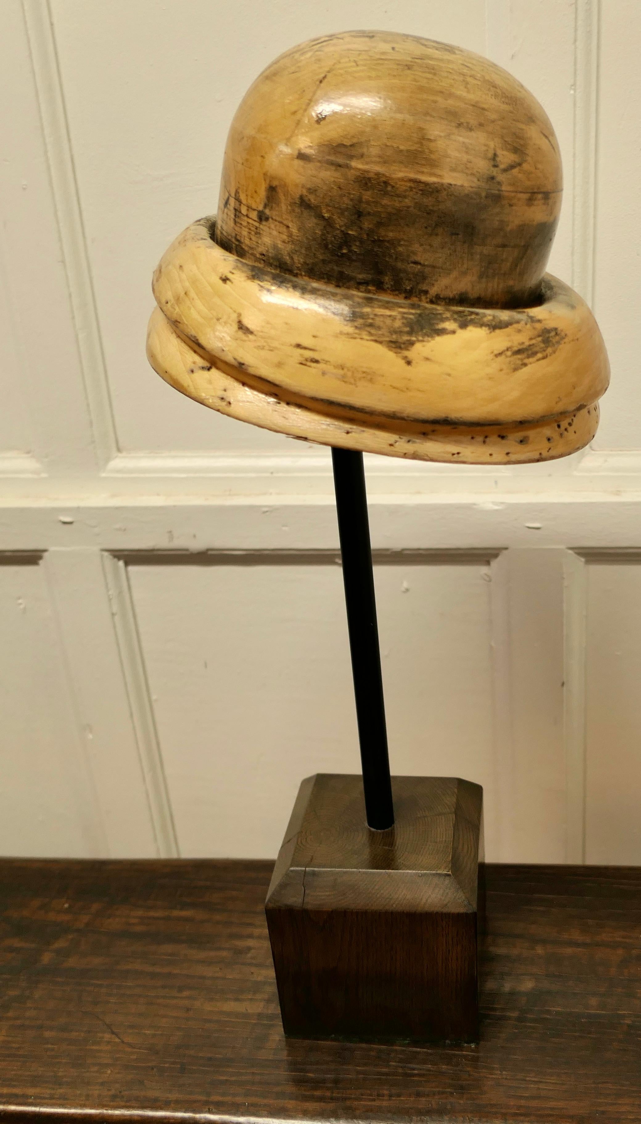 French Fruit Wood Hat Block Milliners Form    For Sale 2