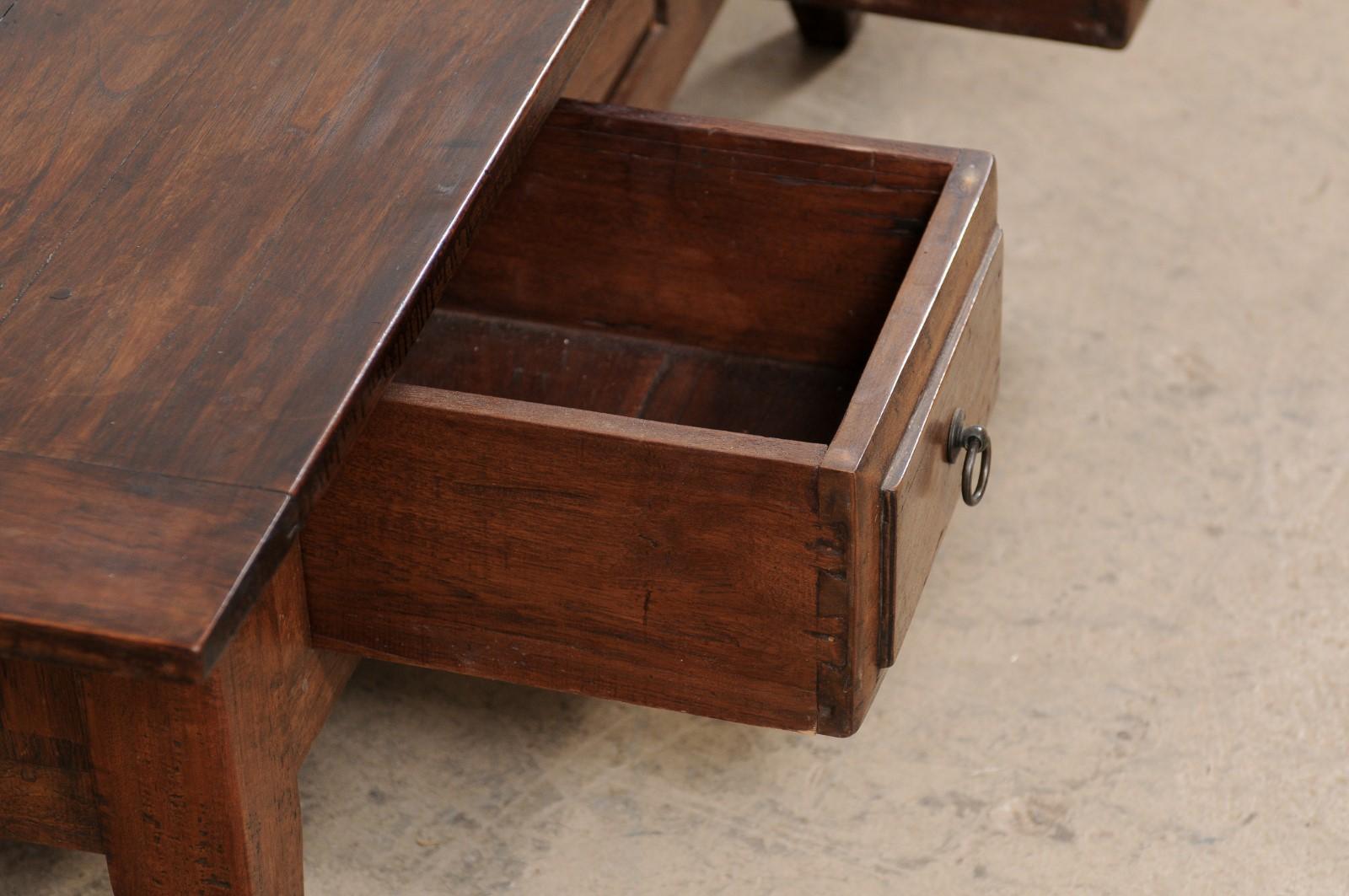 French Fruitwood Coffee Table in Rectangular-Shape w/Storage, Early 20th Century For Sale 1