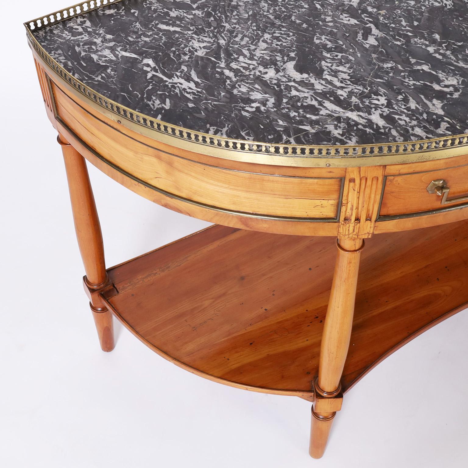 20th Century French Fruitwood Demi-lune Server For Sale
