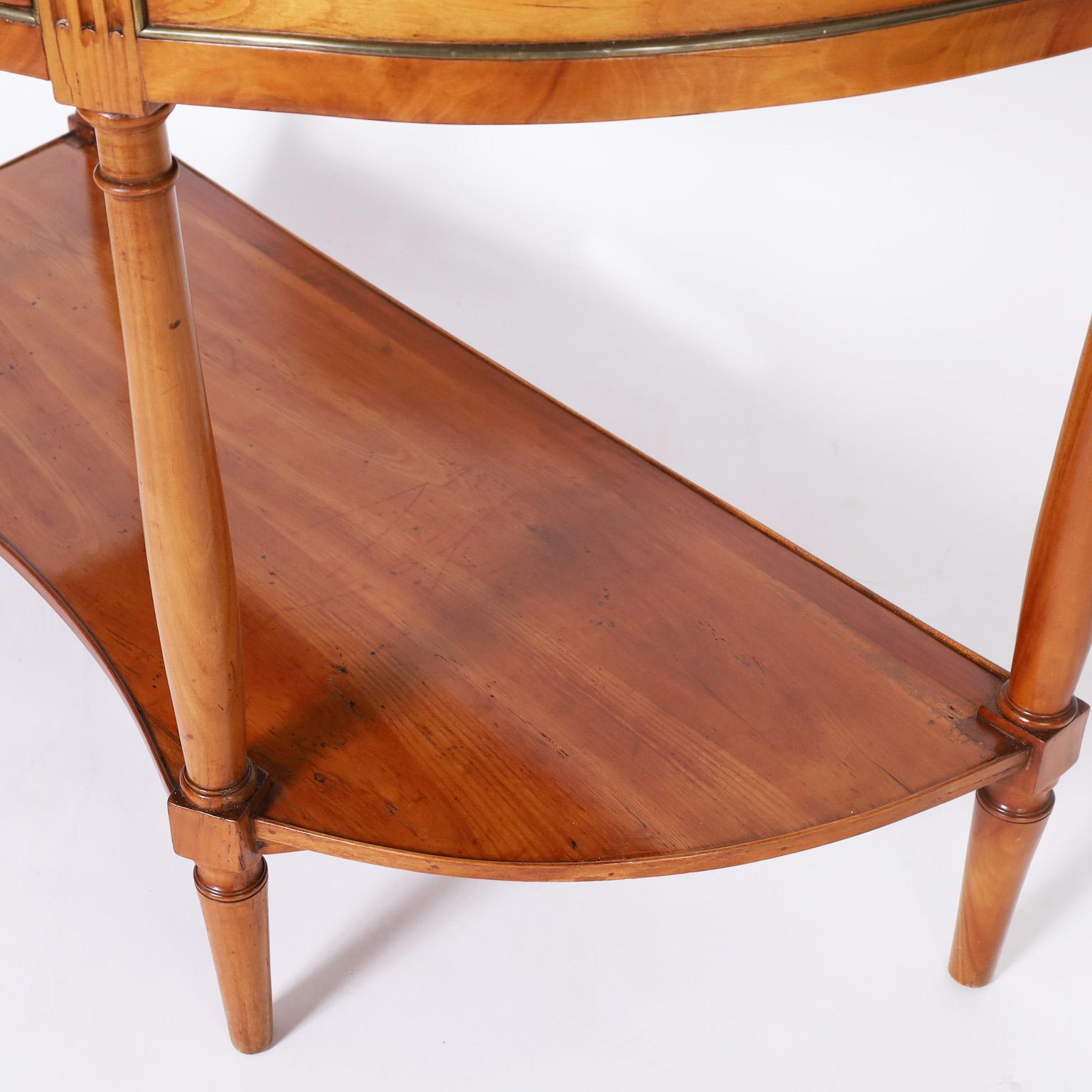 French Fruitwood Demi-lune Server For Sale 1