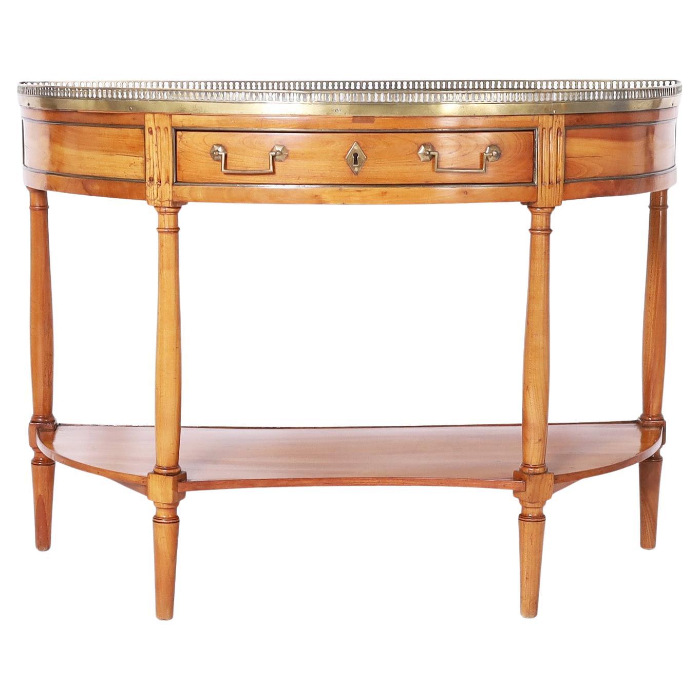 French Fruitwood Demi-lune Server For Sale