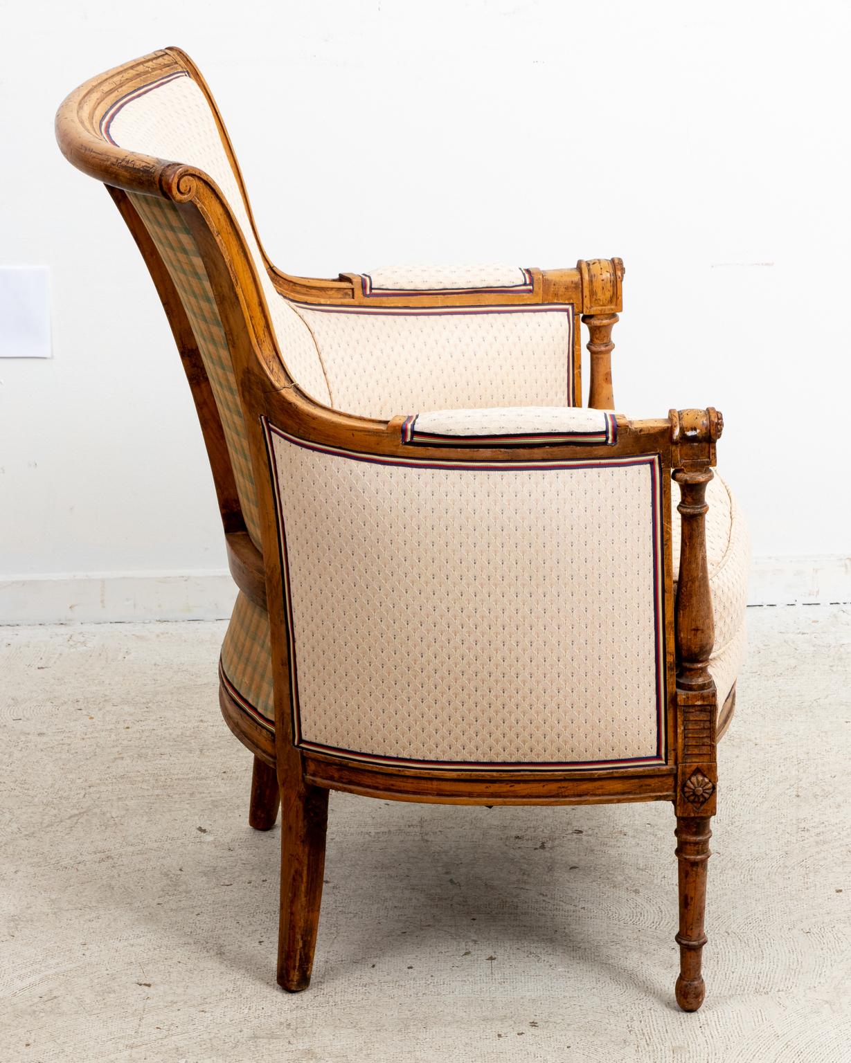 Fabric French Fruitwood Directoire Chair