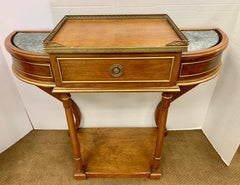 French Fruitwood Double Sided Planter Bowed Console Table