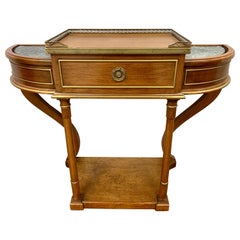 French Fruitwood Double Sided Planter Bowed Console Table
