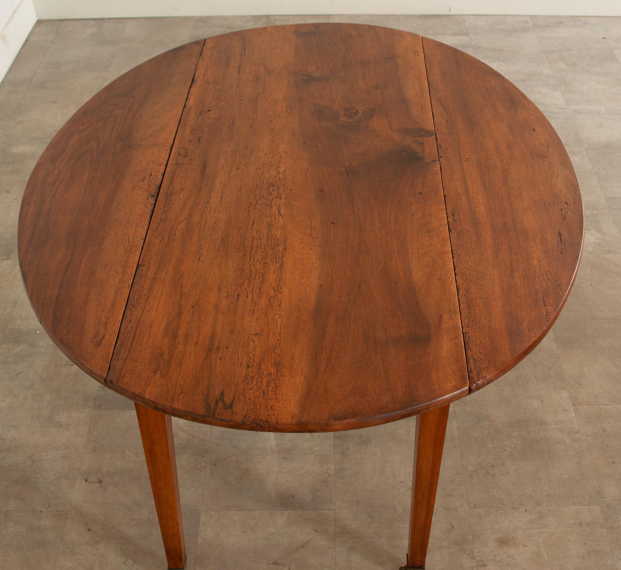 French Fruitwood Drop Leaf Table from Normandy 4