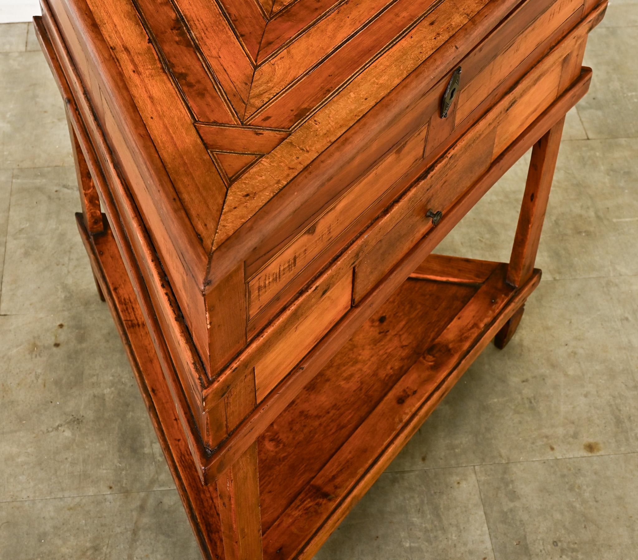 French Fruitwood Inlay Triangle Table 7