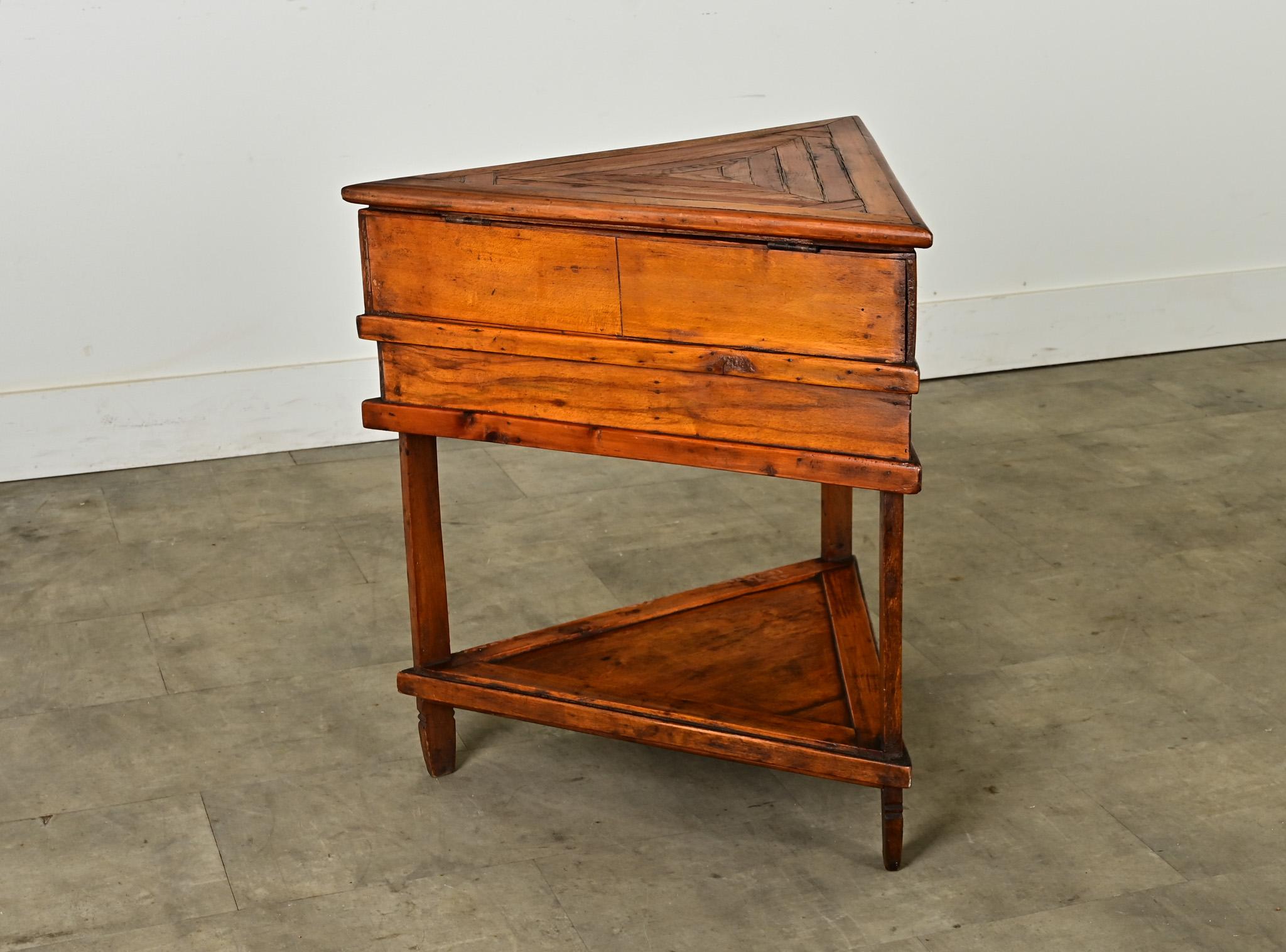 French Fruitwood Inlay Triangle Table 9