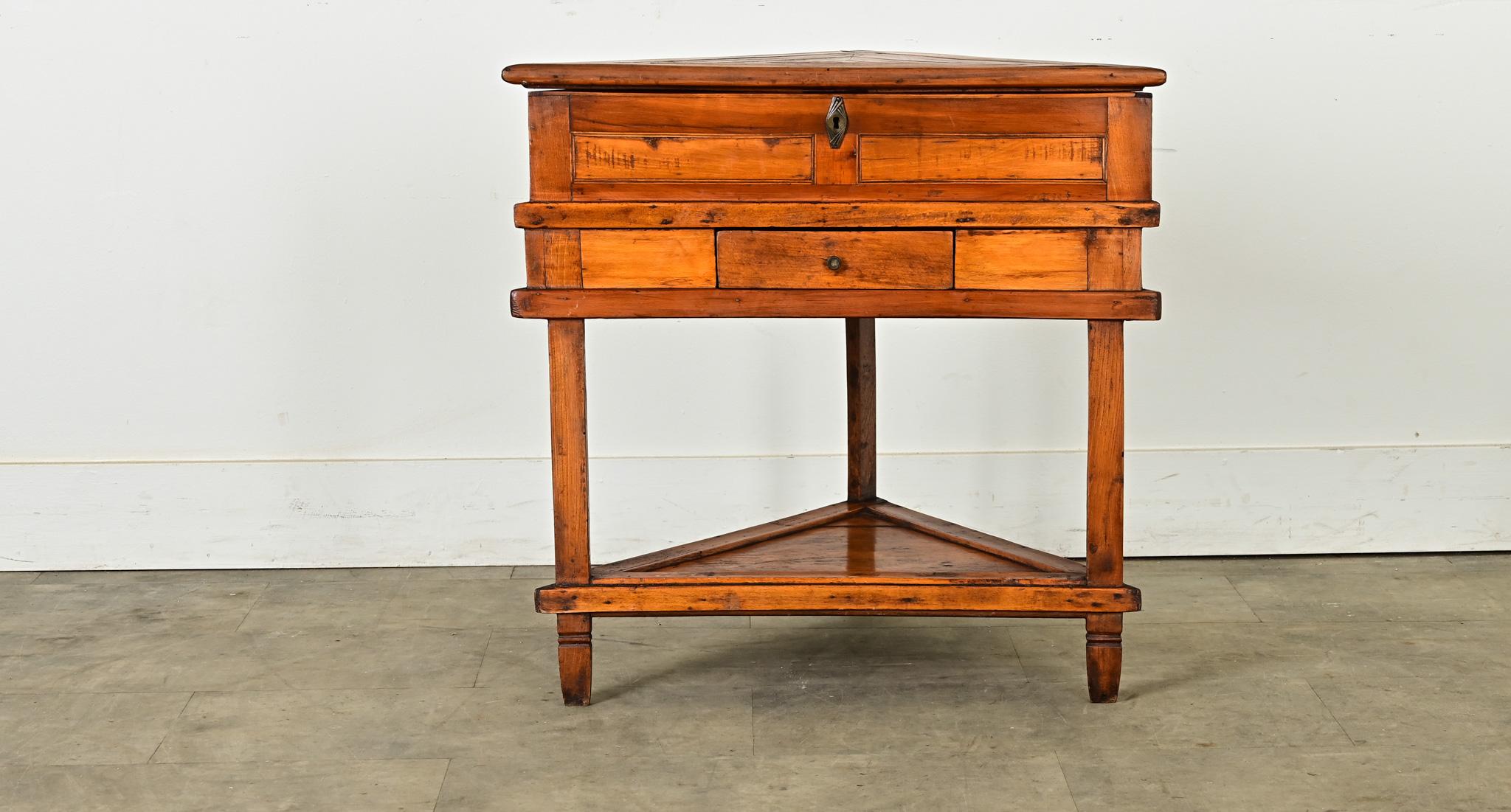 Other French Fruitwood Inlay Triangle Table