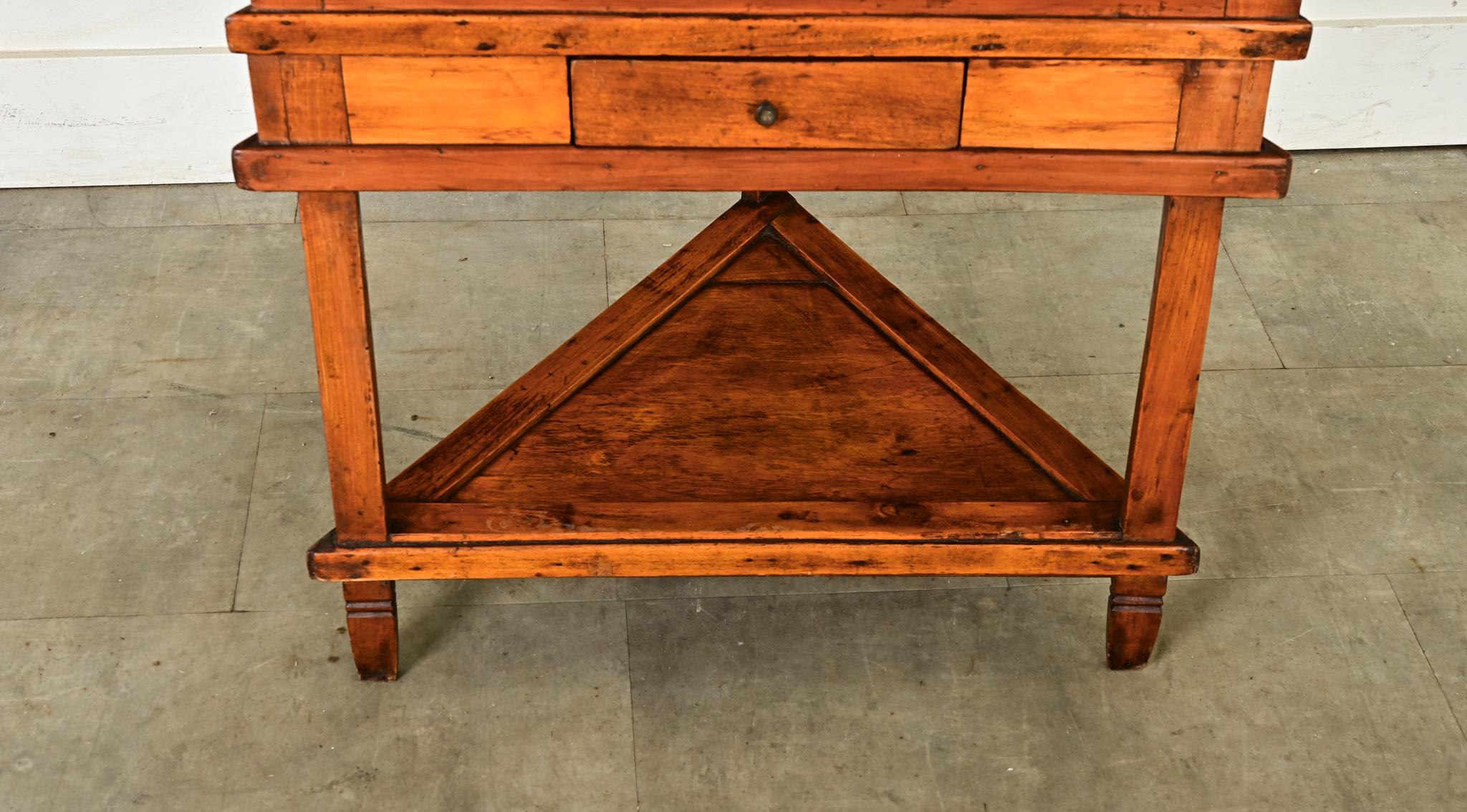 Marquetry French Fruitwood Inlay Triangle Table