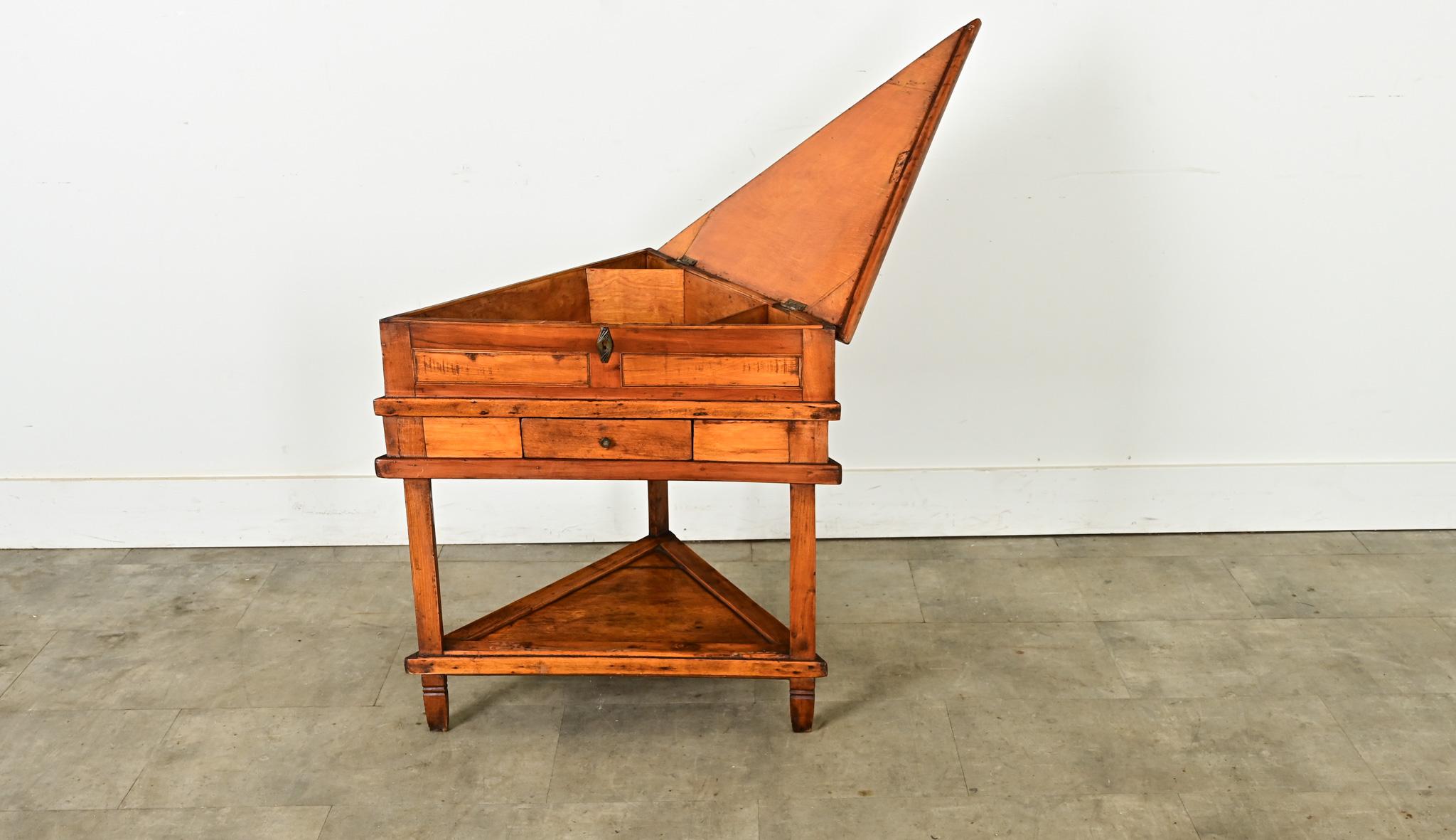 French Fruitwood Inlay Triangle Table 3