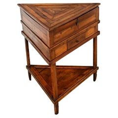French Fruitwood Inlay Triangle Table
