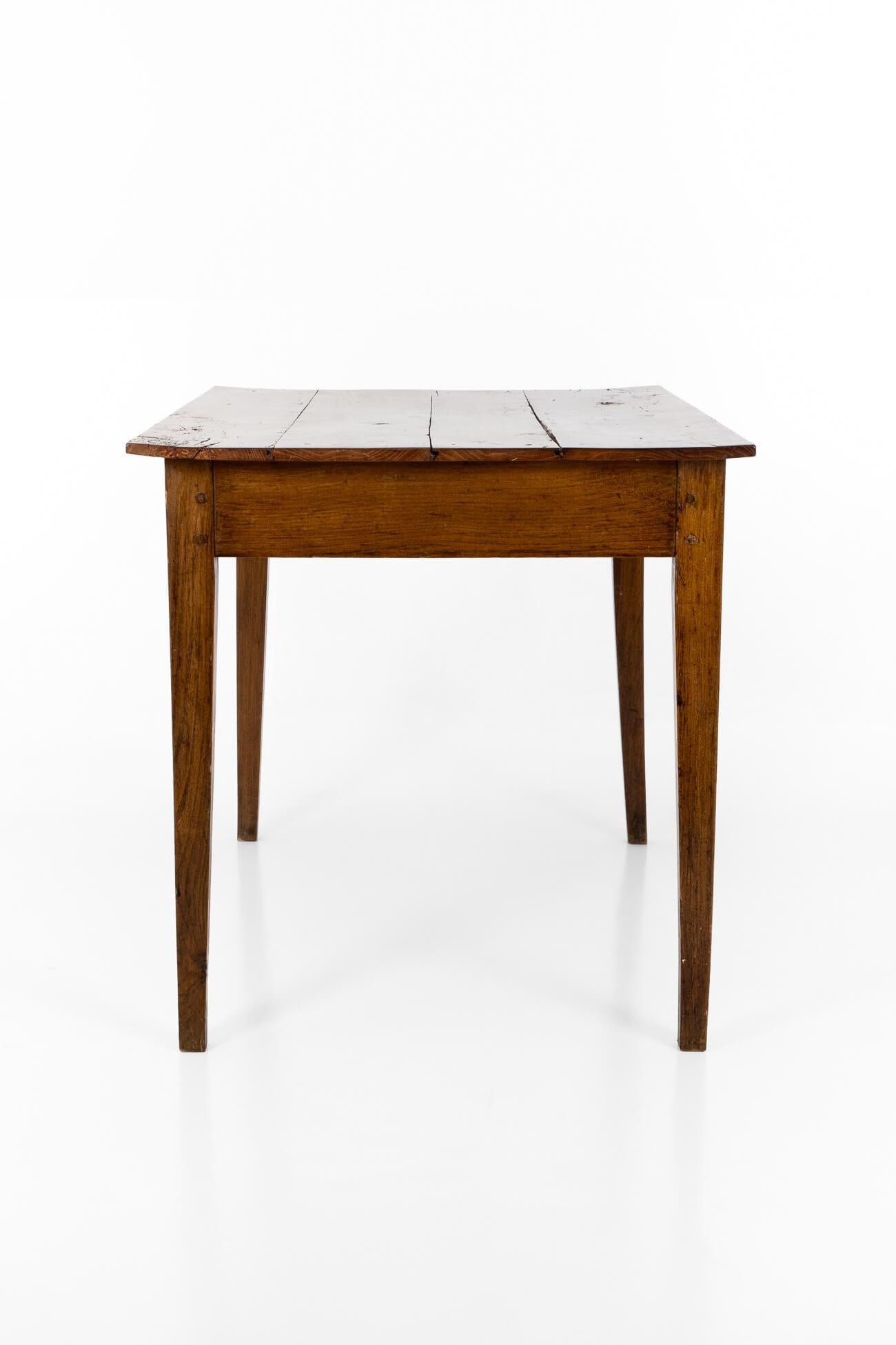 Hand-Crafted French Fruitwood Table For Sale