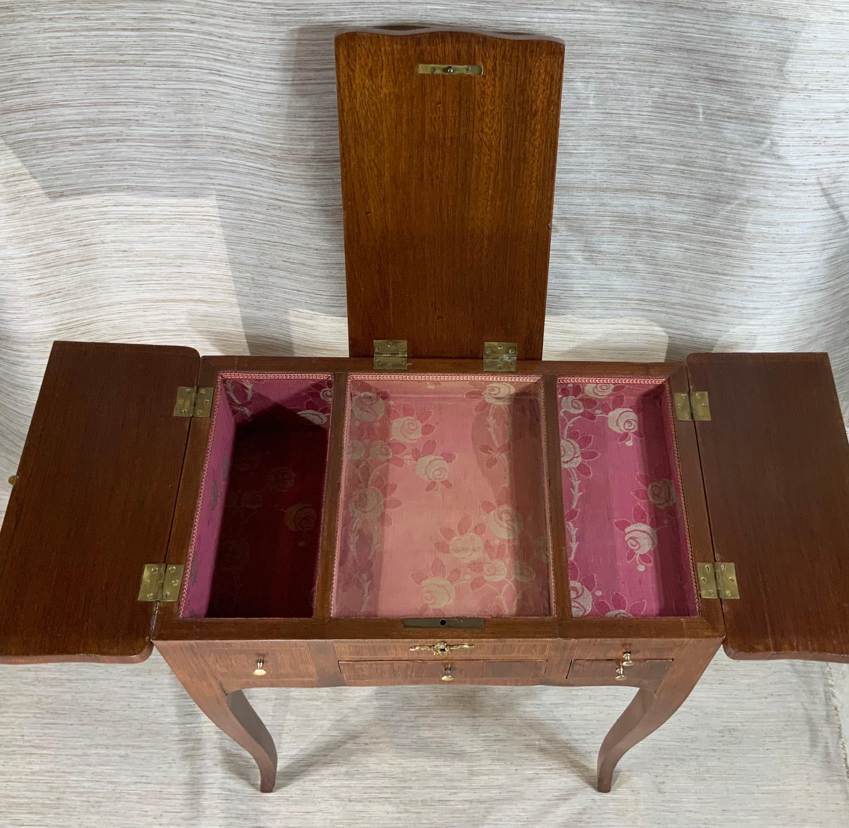 French Fruitwood Vanity Or Dressing Table  7