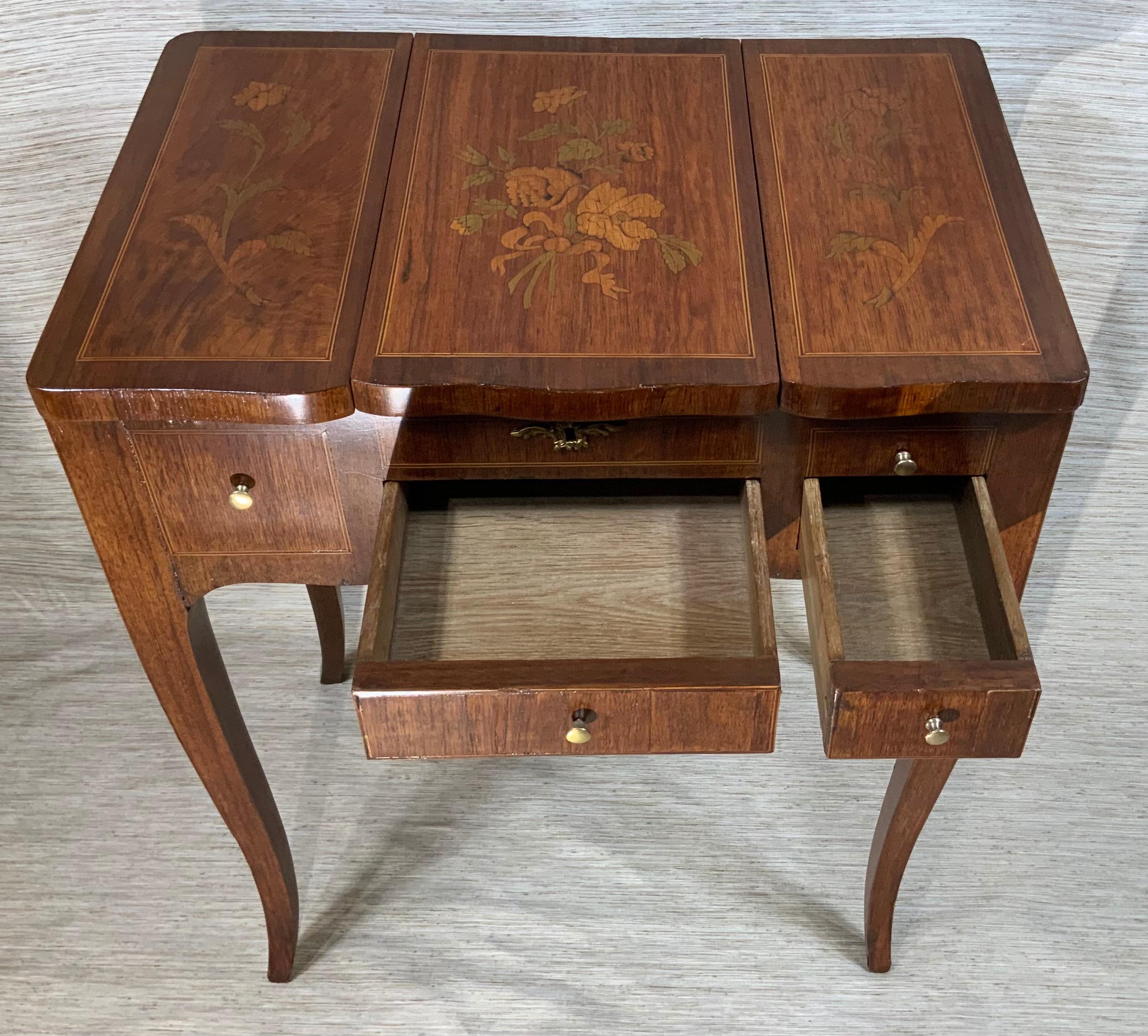 French Fruitwood Vanity Or Dressing Table  10