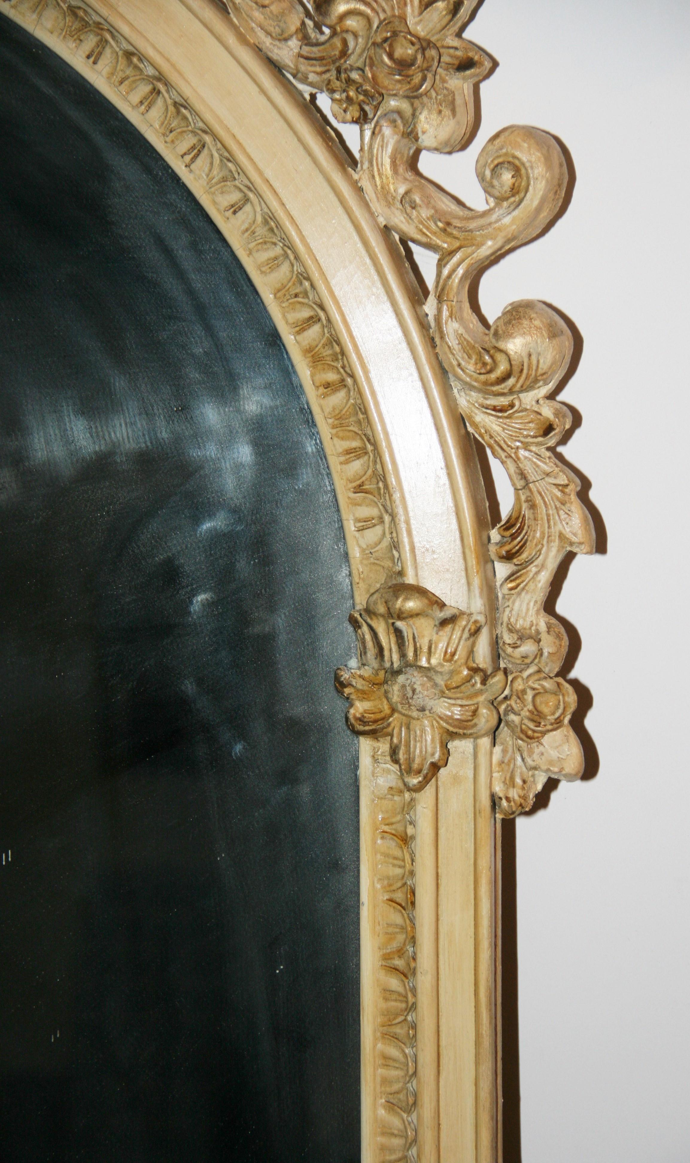 Specchio francese a figura intera con piano ad arco in legno e gesso, anni '20 in vendita 7