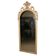 Specchio francese a figura intera con piano ad arco in legno e gesso, anni '20