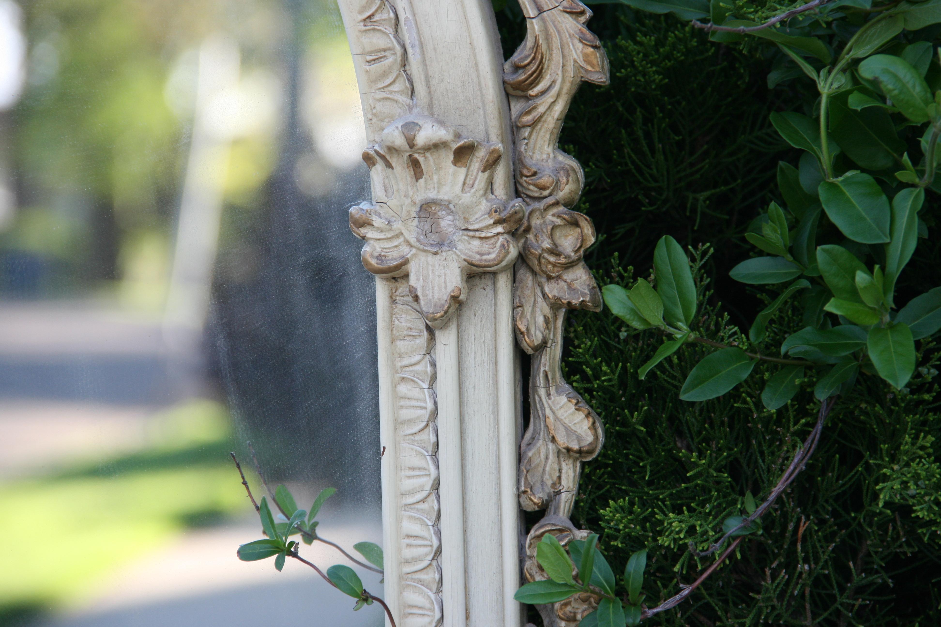 French Full Length Ornate Arch Top Wood and Gesso Mirror, 1920's For Sale 5