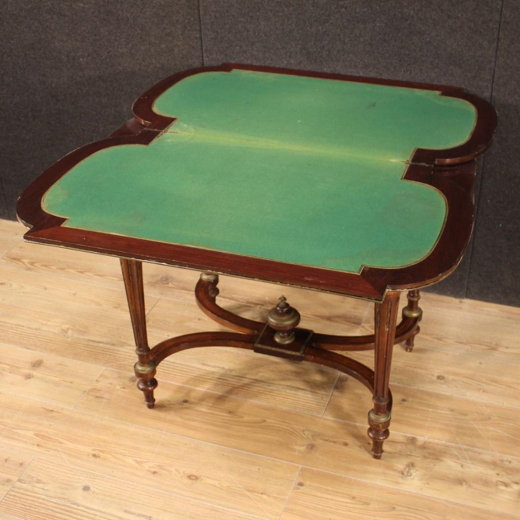 French Game Table in Inlaid Wood, 19th Century For Sale 7