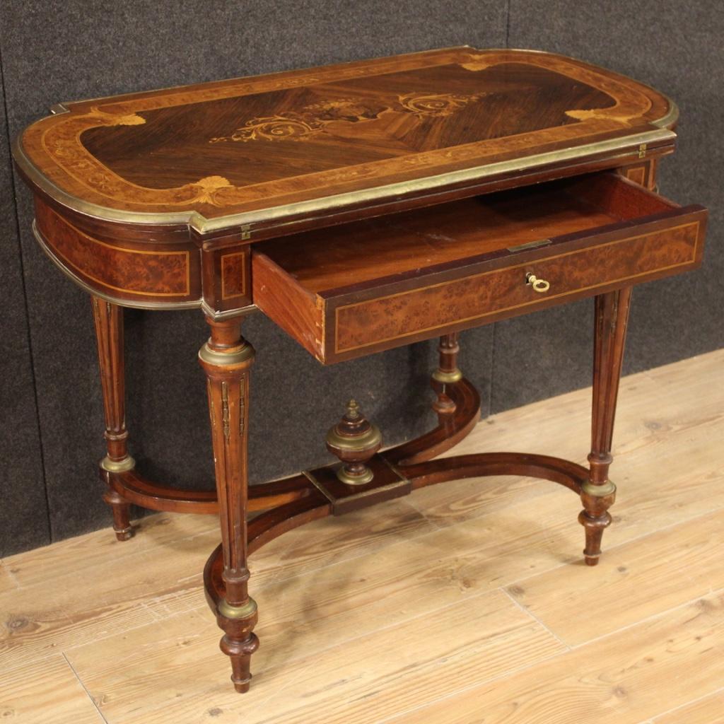 French Game Table in Inlaid Wood, 19th Century For Sale 1