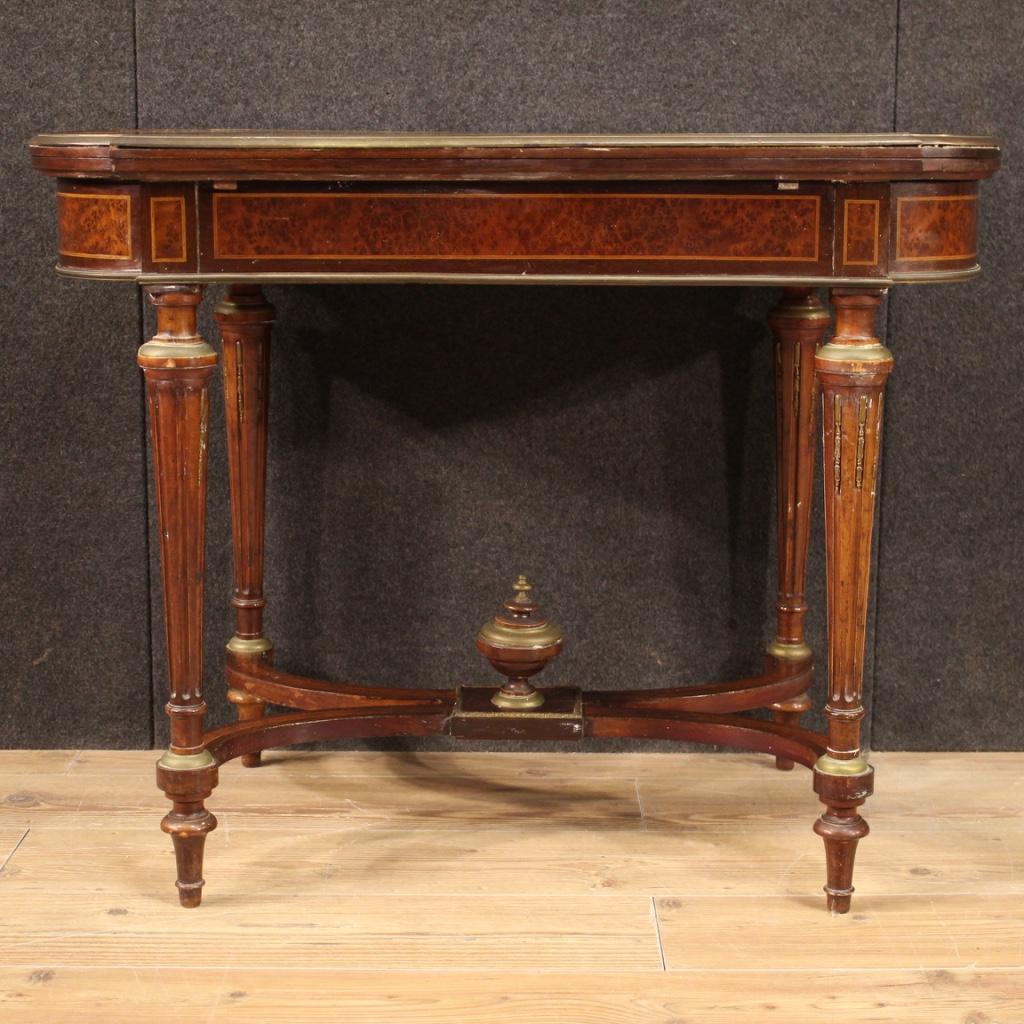 French Game Table in Inlaid Wood, 19th Century For Sale 3