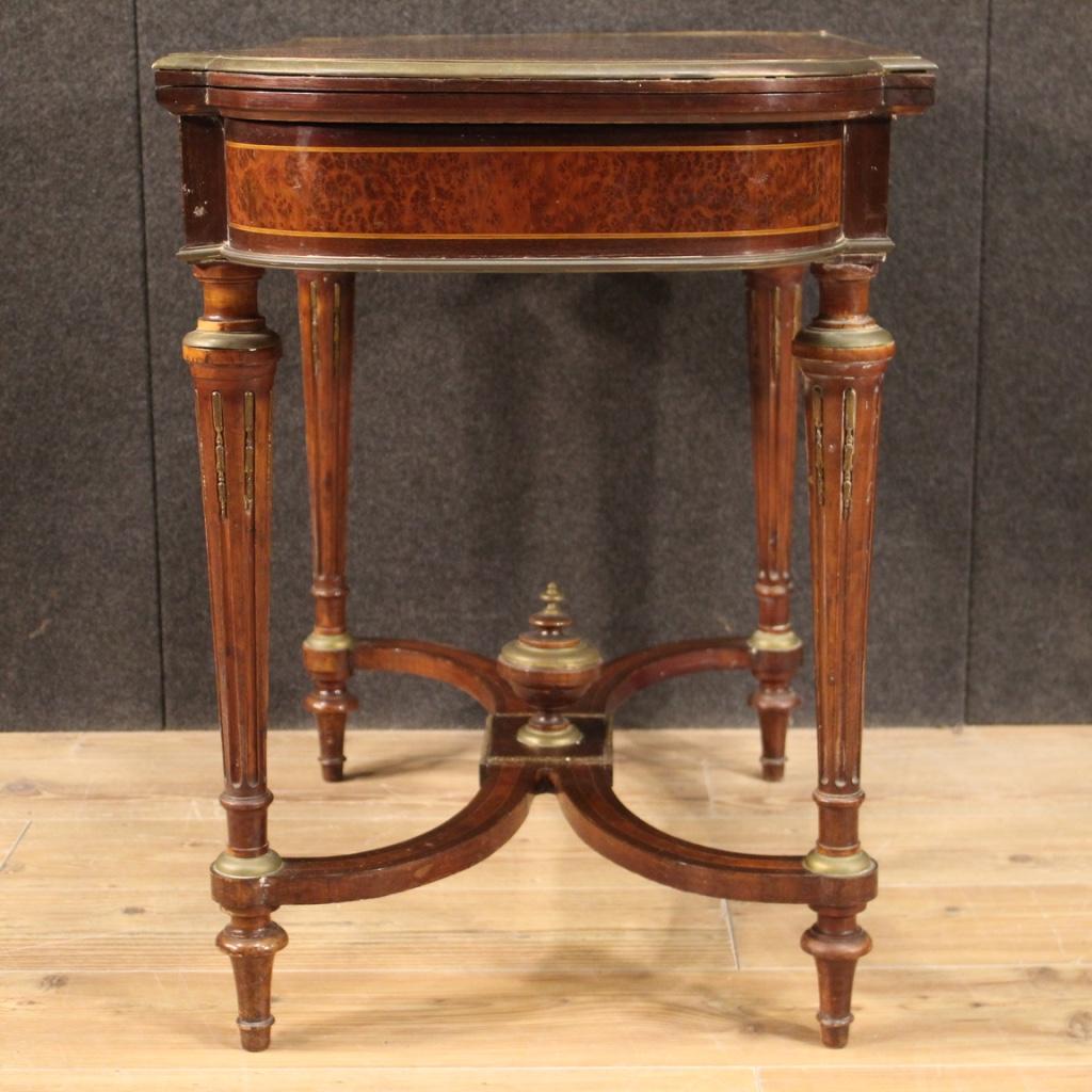 French Game Table in Inlaid Wood, 19th Century For Sale 5
