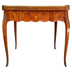 French Game Table Napoleon III Period - Louis XV Style - 19th Century - France