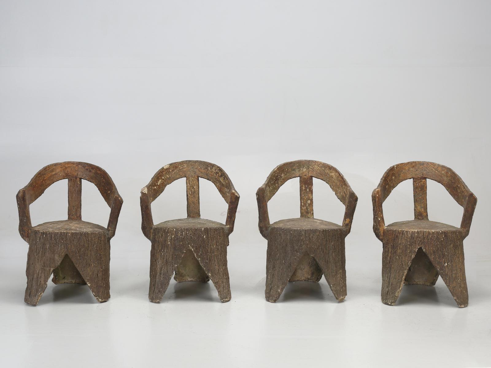 French Garden Faux Bois Concrete Table and '4' Armchairs 3