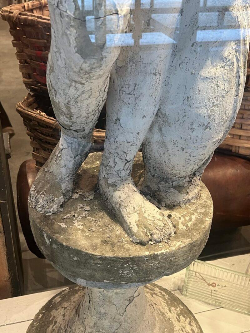 French Garden Sculpture on Plinth, Early 20th Century For Sale at 1stDibs