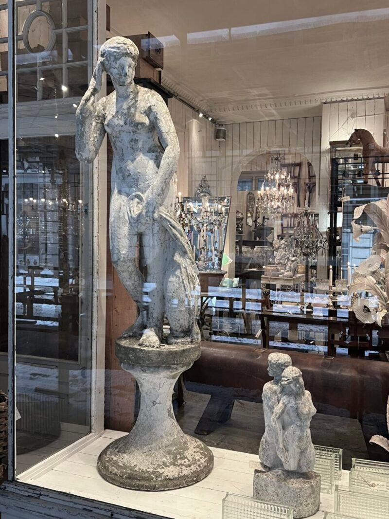 French Garden Sculpture on Plinth, Early 20th Century For Sale at 1stDibs