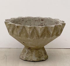 French Garden Stone Planter or Urn with Modernist Geometric Design