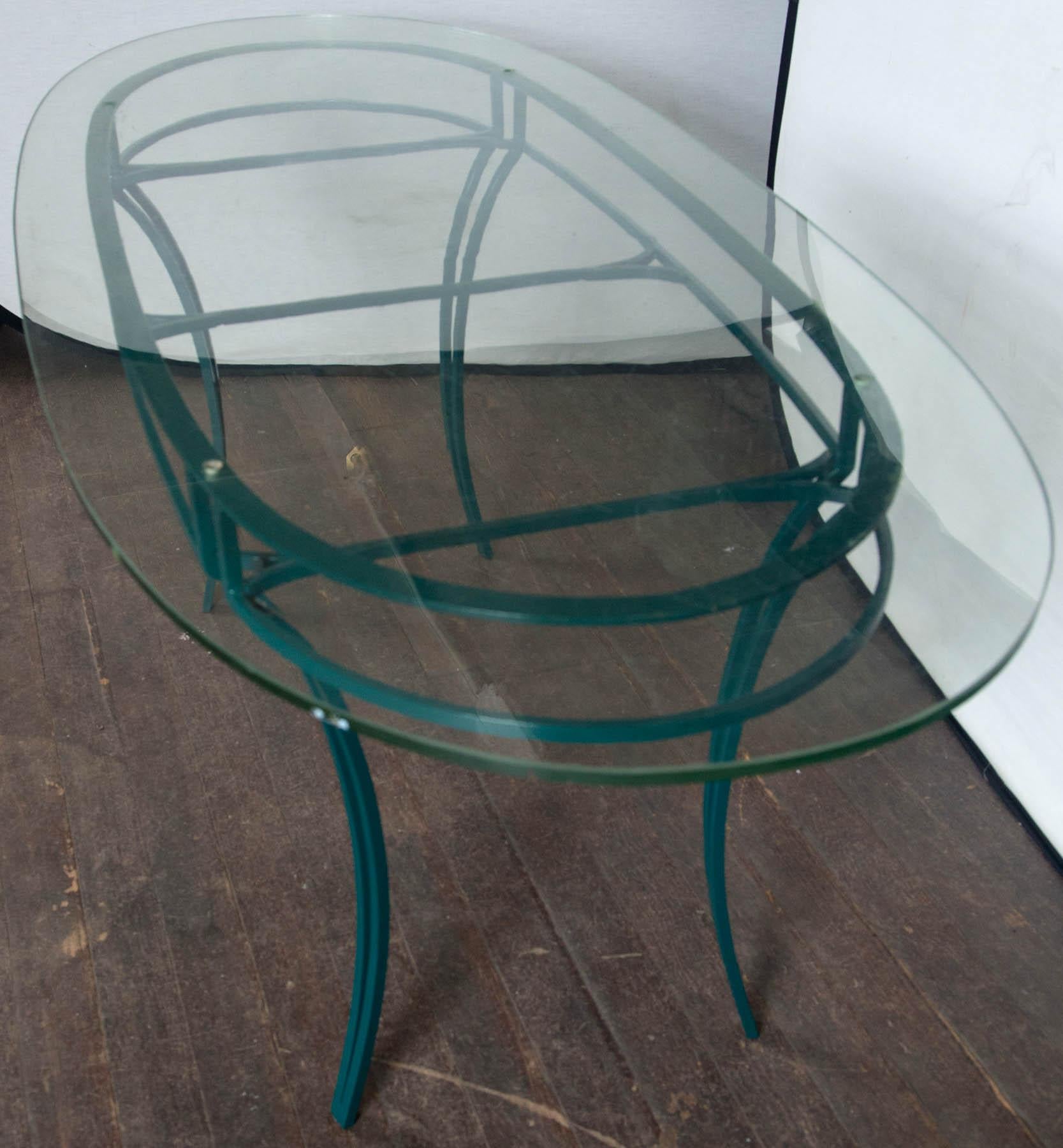 French Garden Table with Four Chairs After René Prou (Mitte des 20. Jahrhunderts)