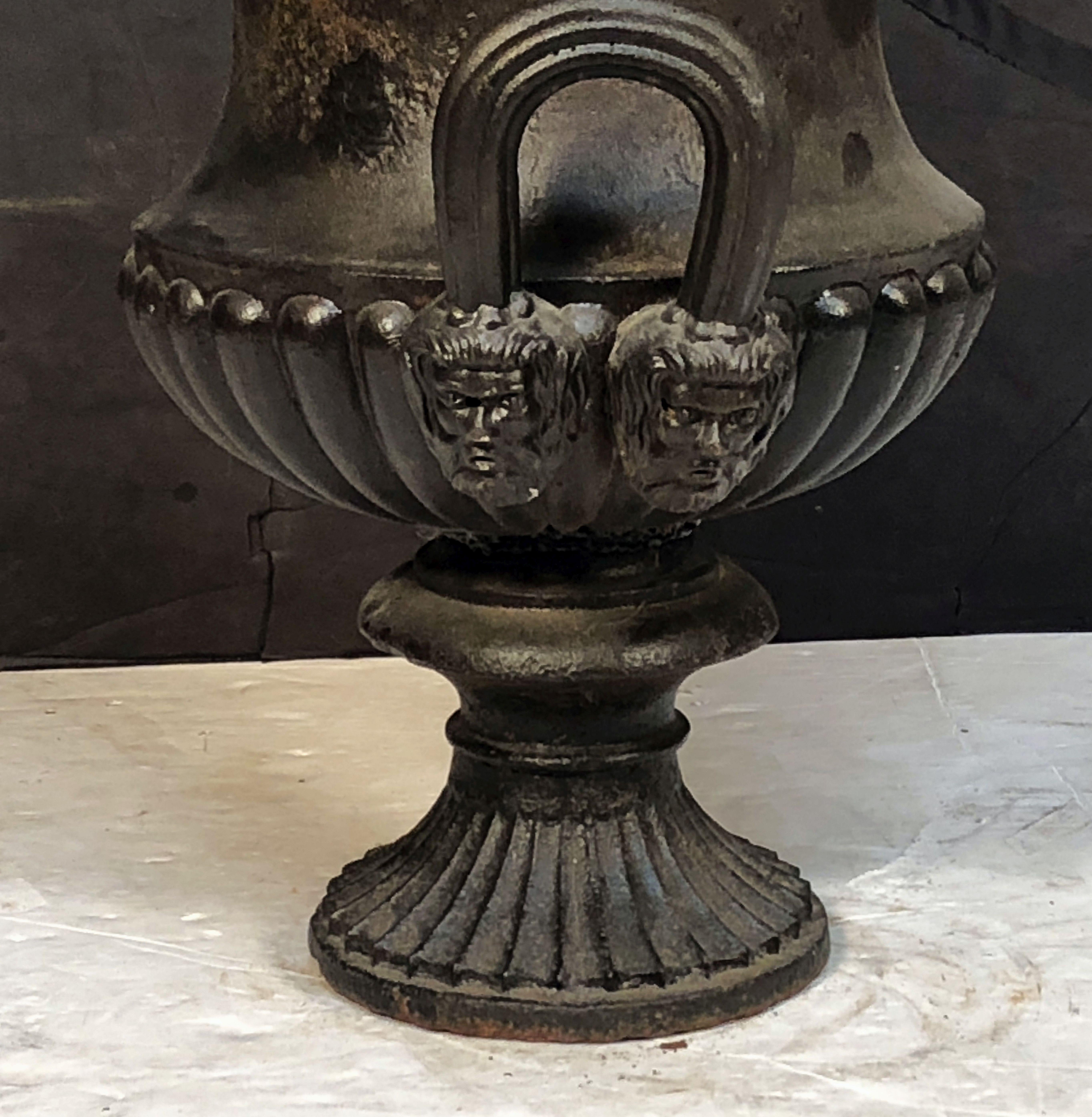 French Garden Urn or Planter Pot of Cast Iron in the Classical Style For Sale 7