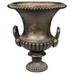 French Garden Urn or Planter Pot of Cast Iron in the Classical Style