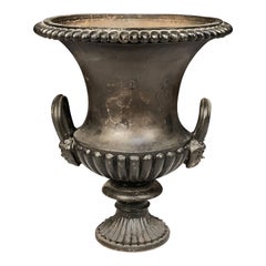 French Garden Urn or Planter Pot of Cast Iron in the Classical Style