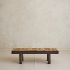 French Garrigue Botanical Motifs Ceramic Coffee Table by Roger Capron, 1970s
