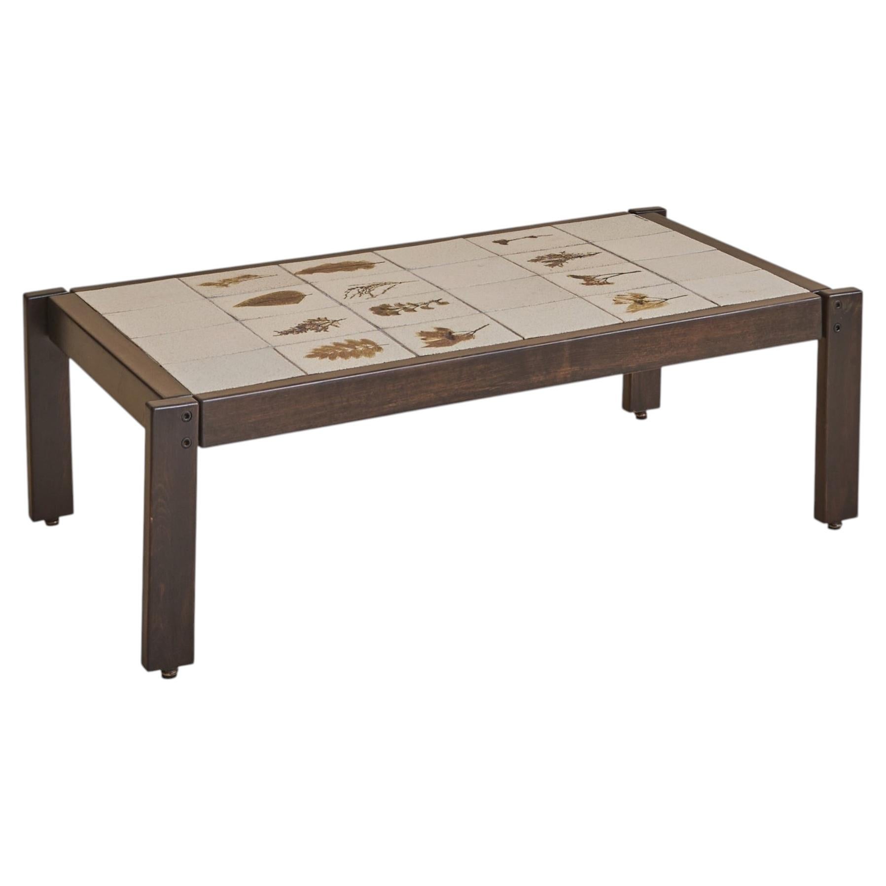 French Garrigue Ceramic Tile Coffee Table by Roger Capron, 1960s For Sale