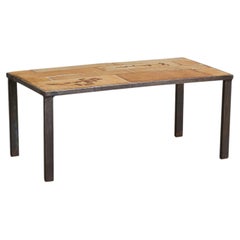 French Garrigue Ceramic Tile Coffee Table by Roger Capron, 1960s