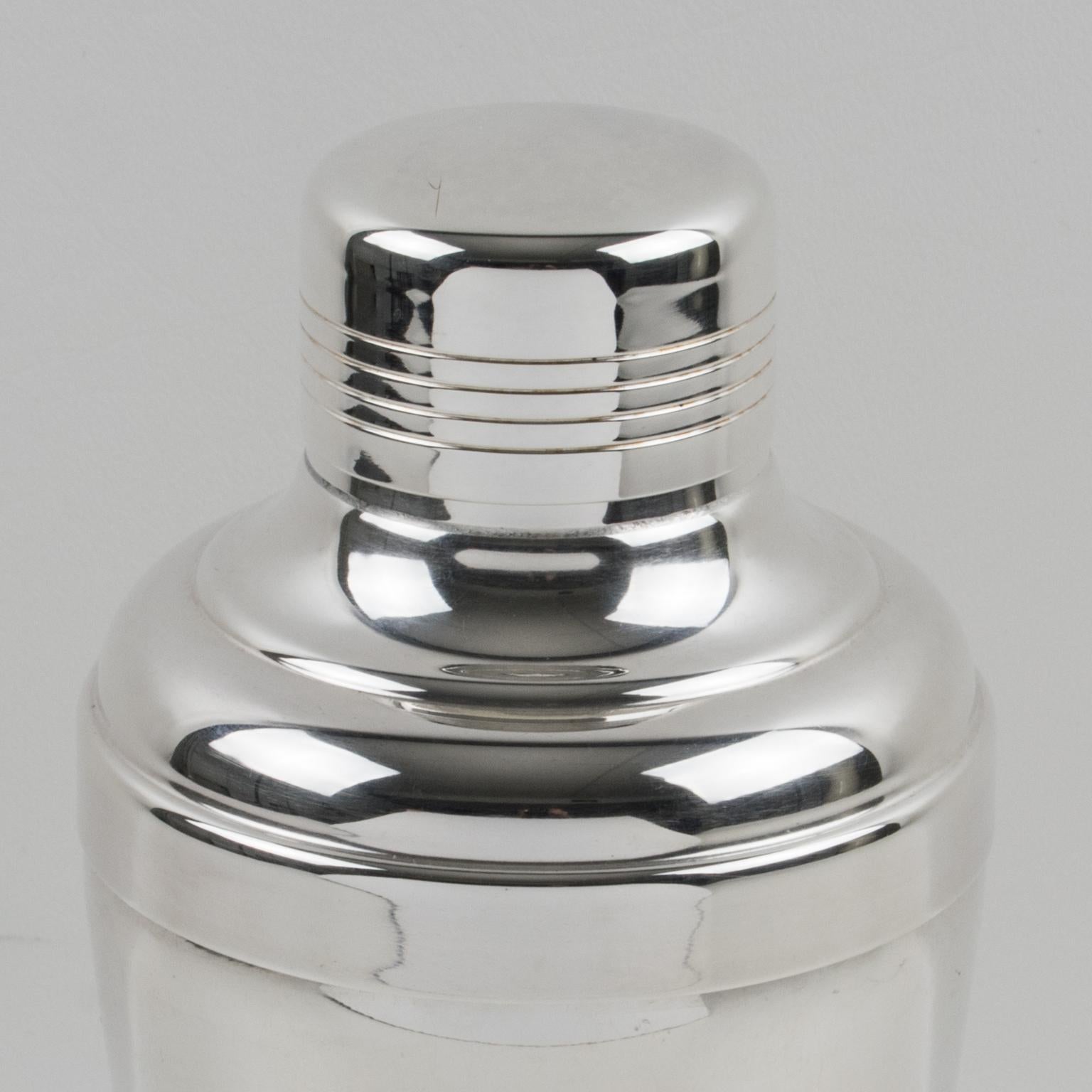 French Gelb Art Deco Silver Plate Cocktail Shaker 1