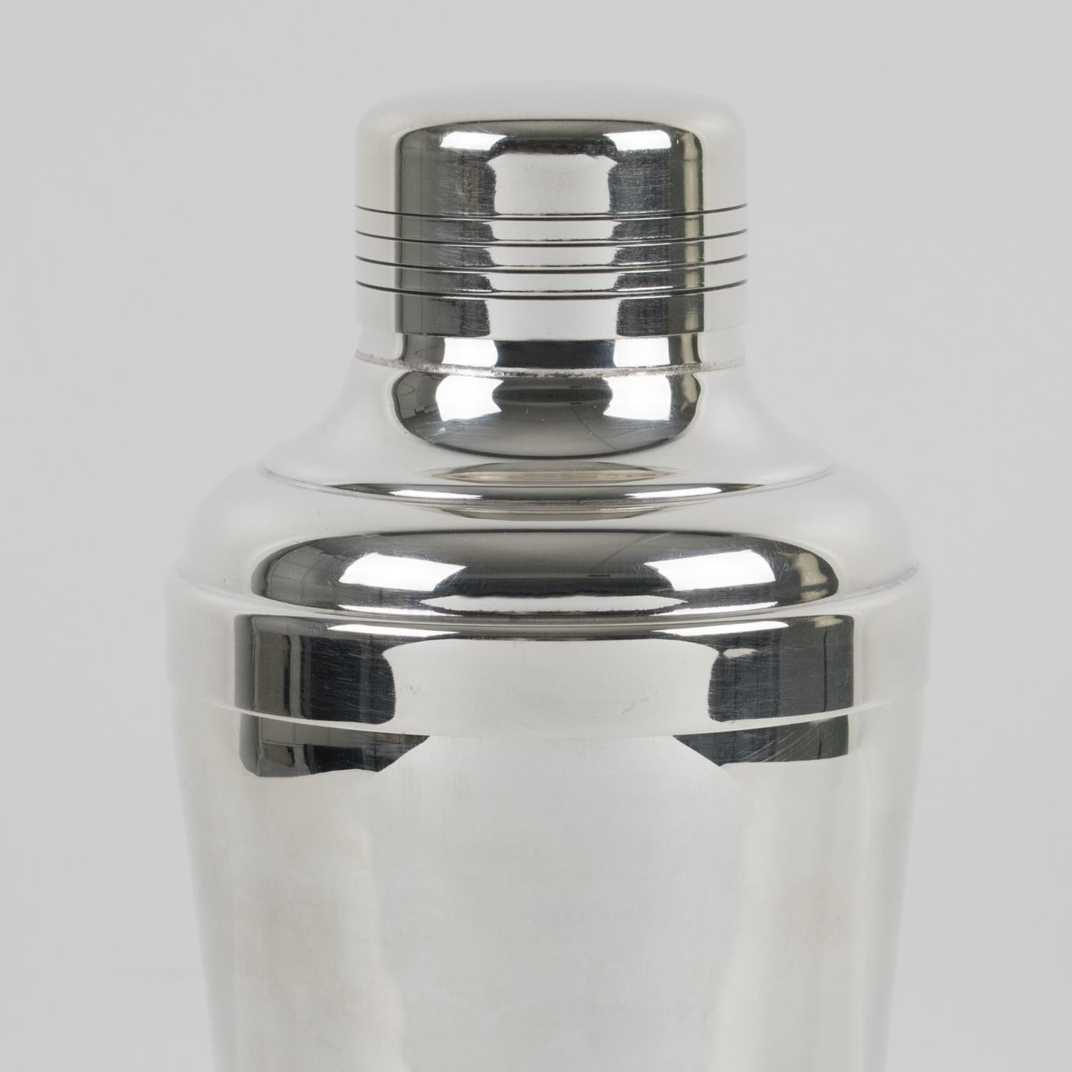 French Gelb Art Deco Silver Plate Cocktail Shaker 2