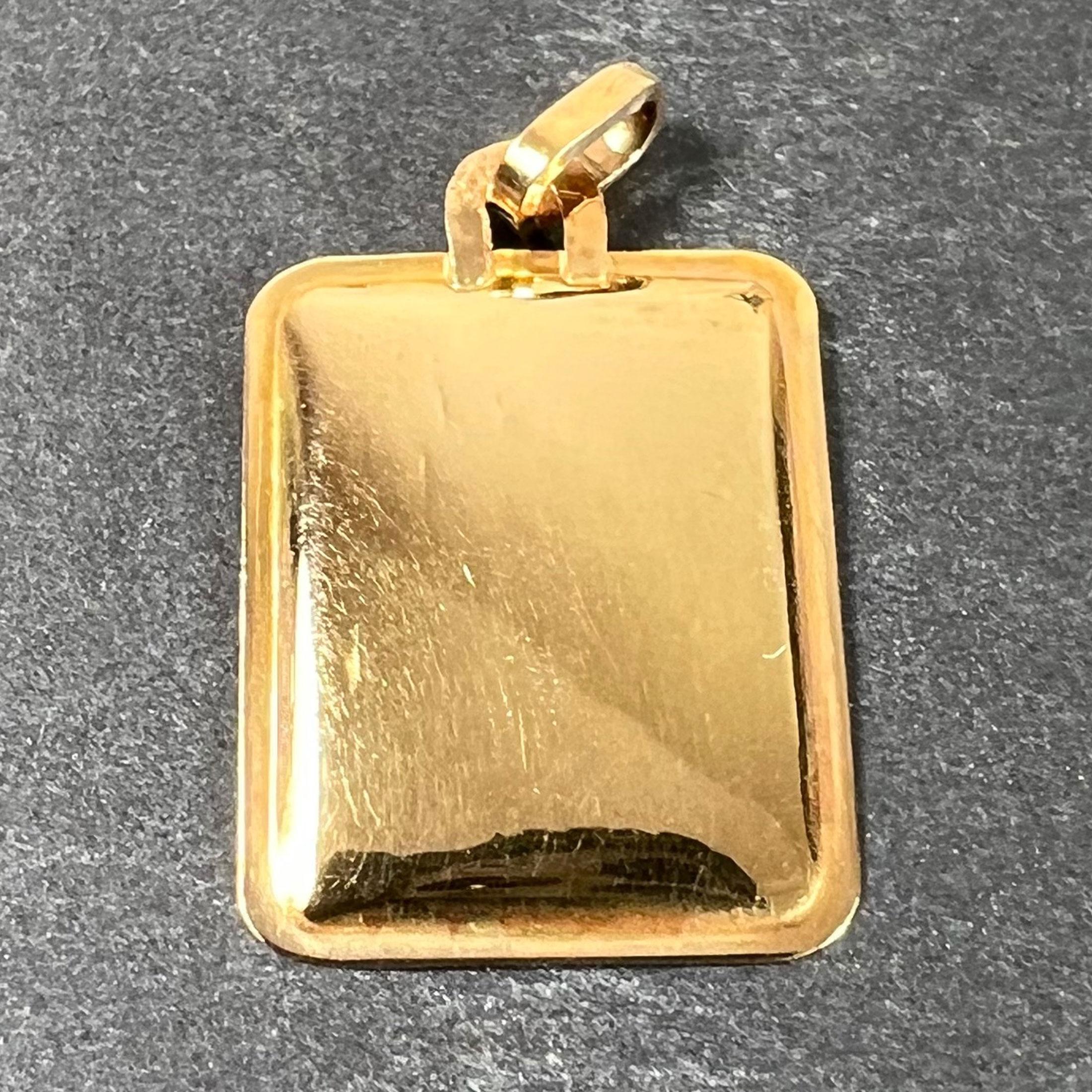 French Gemini Starsign Zodiac 18K Yellow Gold Charm Medal Pendant In Good Condition For Sale In London, GB