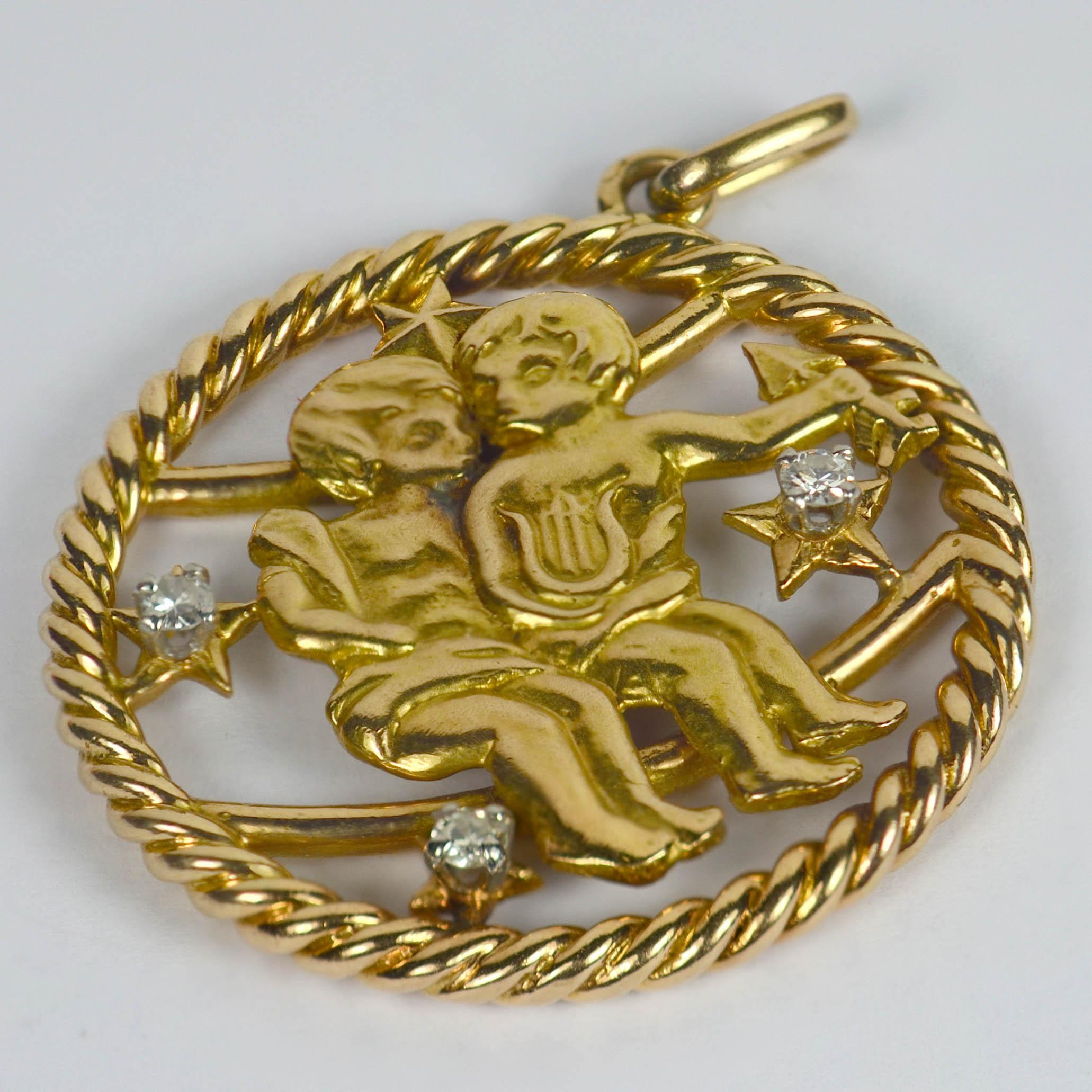 gemini diamond pendant