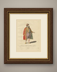 French Gentleman in 1581 with a Braided Red Coat, Jefferys Costume Plate, 1757