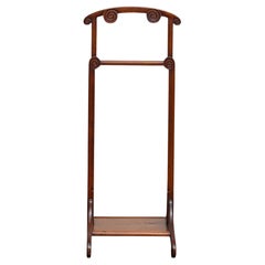 French Gentleman’s Wooden Valet Stand with Scroll Accents, Early 20th Century